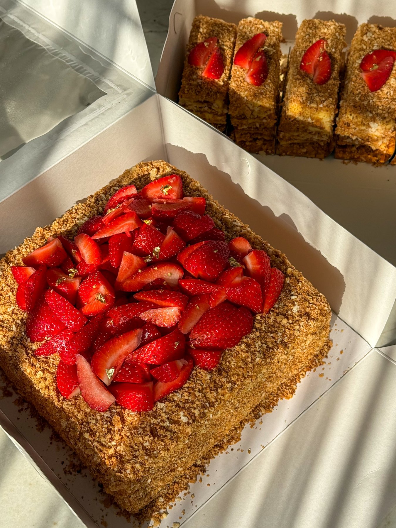 fresh strawberry cake for a milestone birthday near Chicago